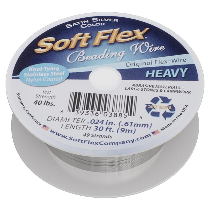 Soft Flex 49 Strand Beading Wire - Heavy 0.24 Diameter - 30 Feet Nylon Design Wire - Image 1